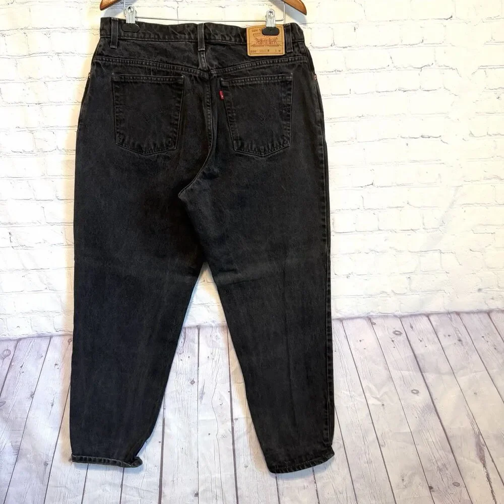 Vintage 90s Levi’s 550 Black Relaxed Taper Jeans 34x29 (Tag 18) Baggy Skater Fit